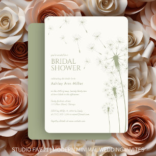 Convites Chá de panela de Dandelion Verde de Sage Moderno S