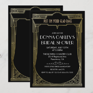 Convites Chá de panela de Deco de Excelente Gatsby Art