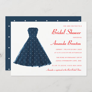 Convites Chá de panela de Destaques Vermelhos do Vintage Az