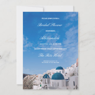 Convites Chá de panela de Destino Santorini