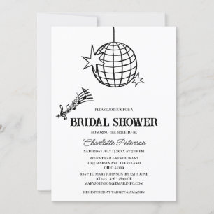 Convites Chá de panela de Disco do Estilo Retroativo 70