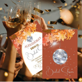 Convites Chá de panela de Disco Laranja de Prata Queimada F