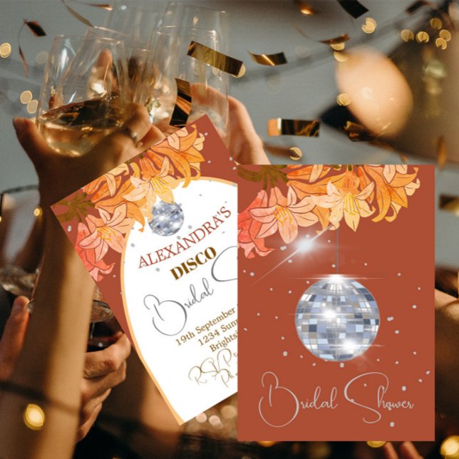 Convites Chá de panela de Disco Laranja de Prata Queimada F (Criador carregado)