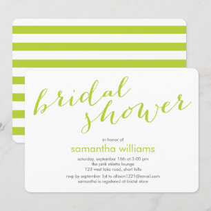 Convites Chá de panela de distribuição verde de Kiwi