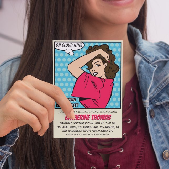 Convites Chá de panela de diversão de Pop de revista em qua (Criador carregado)