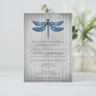 Convites Chá de panela de Dragonfly azul