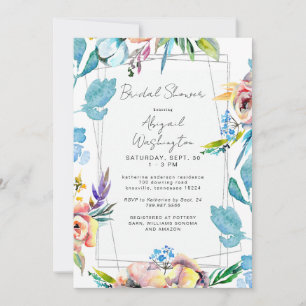 Convites Chá de panela de Elegância Floral Colorida