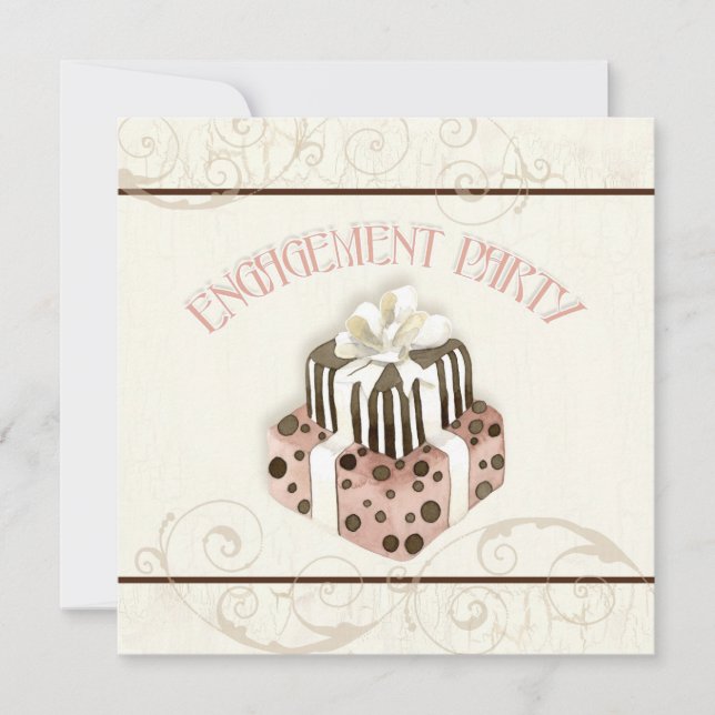 Convites Chá de panela de espiral de bolo de chocolate (Frente)