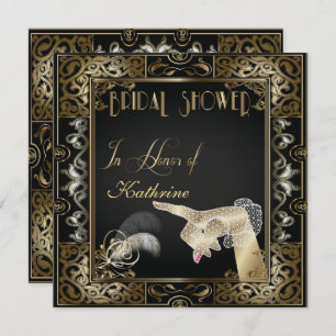 Convites Chá de panela de Estilo Gatsby Clássico Vintage