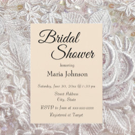 Convites Chá de panela de Estilo Simples de Cor do Champanh