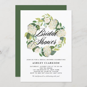 Convites Chá de panela de Excursão de Hydrangeas Brancas