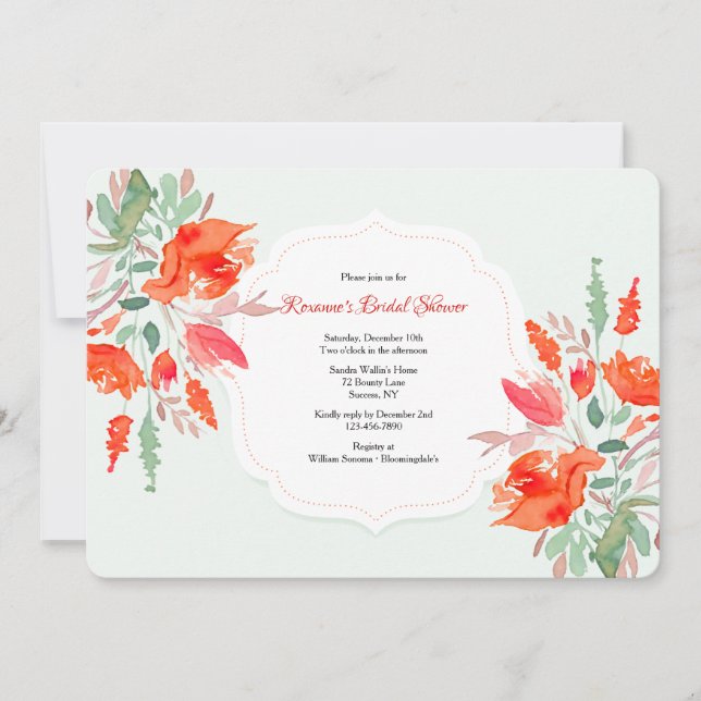 Convites Chá de panela de Fantasia Watercolor (Frente)