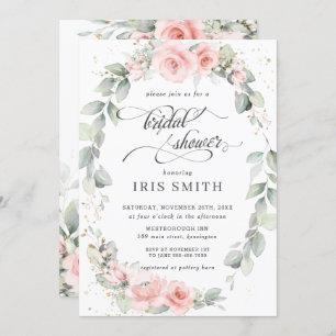 Convites Chá de panela De Ferida Floral Cor-de-rosa-Blush C