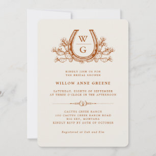 Convites Chá de panela de ferradura Cactus Western Boho