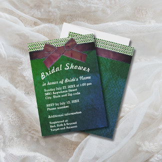 Convites Chá de panela de Fita, Lace, Verde e Azul