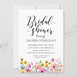 Convites Chá de panela de Flor de Aquarela