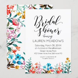 Convites Chá de panela de Flor de Aquarela