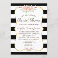 Chá de panela de Flor Elegante Black & White Strip