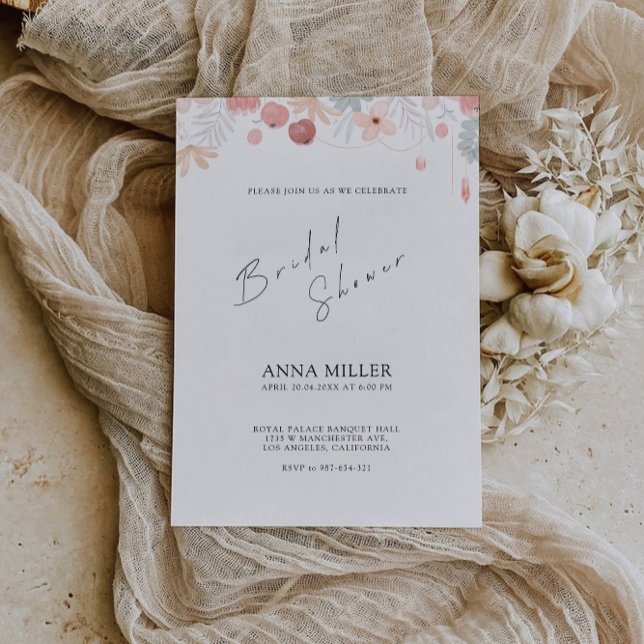 Convites Chá de panela de flor selvagem (Wildflower Bridal Shower Invitation)