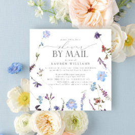 Convites Chá de panela De Flor Selvagem Azul Posta Por Corr