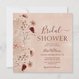 Convites Chá de panela de flor selvagem boêmia