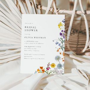 Convites Chá de panela de flor selvagem Colorida