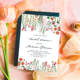 Convites Chá de panela de flor selvagem colorido