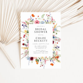 Convites Chá de panela de flor selvagem colorido