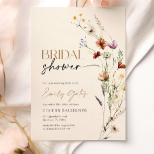 Convites Chá de panela de flor selvagem, Floral Boho