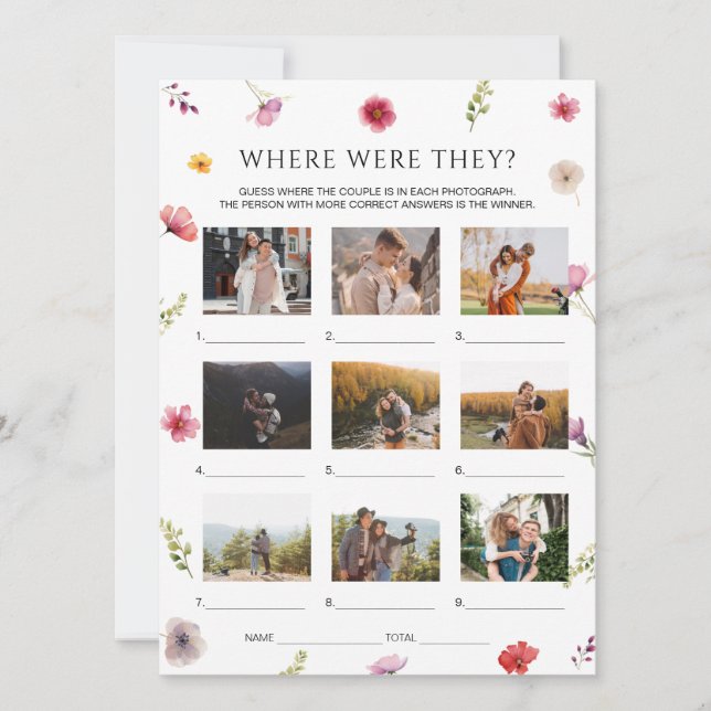 Convites Chá de panela De Flor Selvagem Onde Eles Estavam (Frente)