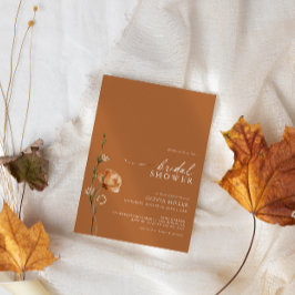 Convites Chá de panela de flor silvestre de laranja queimad