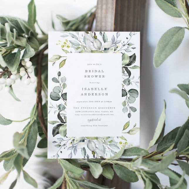 Convites Chá de panela de Florais Azul Dusty (Criador carregado)