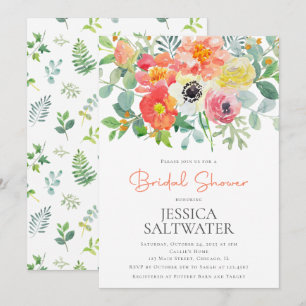 Convites Chá de panela de flores aquáticas