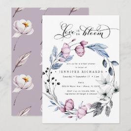 Convites Chá de panela de Flores Azuis e Rosa-Cria