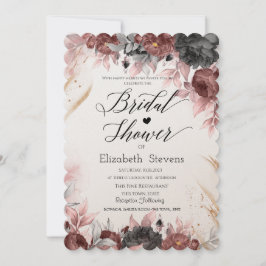 Convites Chá de panela de Flores de Aquarela Chic Autumn