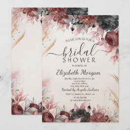 Convites Chá de panela de Flores de Aquarela de outono