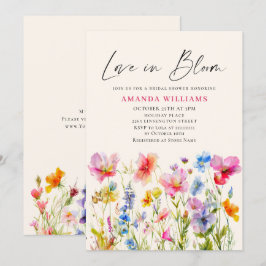 Convites Chá de panela de Flores de Aquarela Festiva Brilha