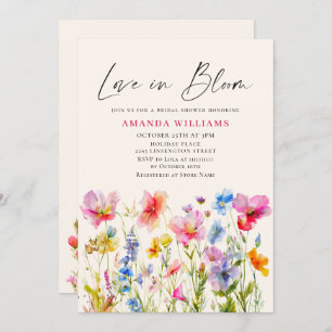 Convites Chá de panela de Flores de Aquarela Festiva Brilha