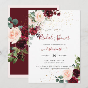 Convites Chá de panela de Flores de Aquarelas Blush Blush
