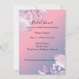 Convites Chá de panela de flores de cereja pastel