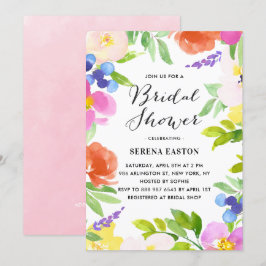 Convites Chá de panela de Flores de Mola de Aquarela