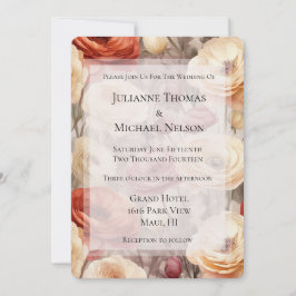 Convites Chá de panela de Flores de Mola de Burgundy