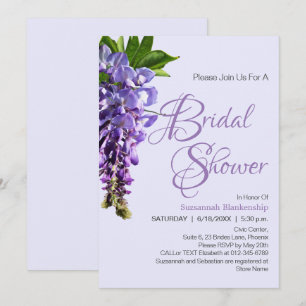 Convites Chá de panela de Flores de Wisteria Roxo