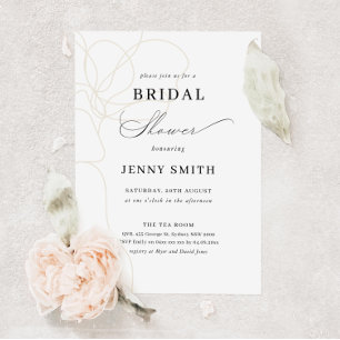 Convites Chá de panela de flores desenhadas à mão