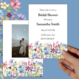 Convites Chá de panela de Flores do Jardim das Aquarelas da