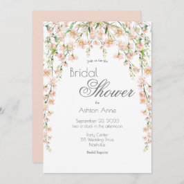 Convites Chá de panela de Flores Florais Florais, Blush, co