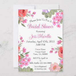 Convites Chá de panela de Flores Florais Modernas de Jardim