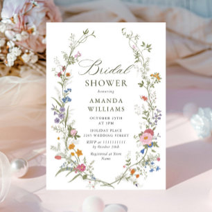 Convites Chá de panela de Flores Florais Pastel Rosa