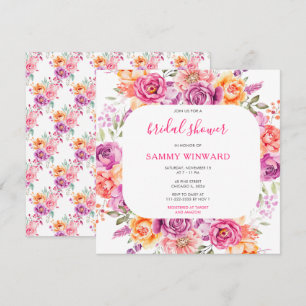 Convites Chá de panela de Flores Florais Vibrantes de Verão