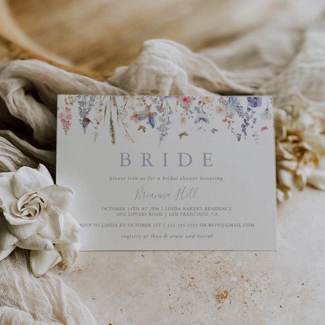 Convites Chá de panela de Flores Selvagem de Verão Multicol (Criador carregado)